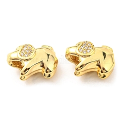 Реечное покрытие латунь микро паве кубический цирконий европейские бусины KK-M247-02G