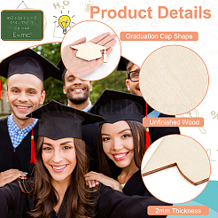 Вырезы из незавершенной деревянной выпускной шапки DIY-WH0386-40B