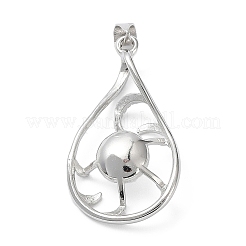 Anhänger-Cabochonfassungen aus platiniertem Messing&nbsp;KK-Q776-01P-01