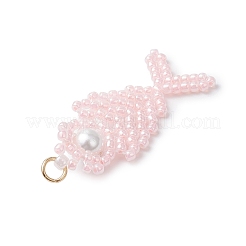 Подвески в виде рыбок из стеклянных бусин&nbsp;PALLOY-MZ00666-01