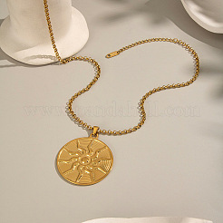 Женские ожерелья с подвеской в виде солнца из нержавеющей стали 304 KE4439-1