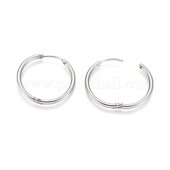 Серьги-кольца Huggie Hoop из нержавеющей стали 202 X-EJEW-F111A-25mm-P