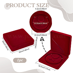 Quadratische Schmuckschatullen aus Samt zur Aufbewahrung von Perlenketten-Sets&nbsp;VBOX-WH0005-10B