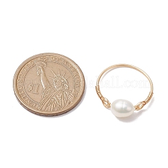 Картофель натуральный культивированный пресноводный жемчуг бусины кольца для пальцев RJEW-JR00791-01