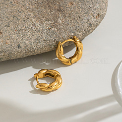 Boucles d'oreilles créoles torsadées en acier inoxydable 304 pour femmes&nbsp;HD0403