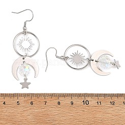 Himmlische Ohrhänger aus Messing und Edelstahl 304 für Damen&nbsp;EJEW-JE07345-02
