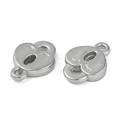 CCB プラスチック コネクタ チャーム  笑顔のハートのリンク  プラチナ  16x12x3mm  穴：1.2~1.6mm&nbsp;CCB-G020-24B-P