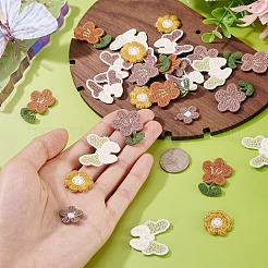 30 шт. 6 стиля цветочная компьютерная вышивка ткань нашивки на термоклей&nbsp;PATC-TA0001-36B