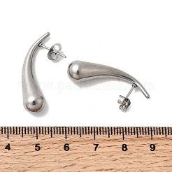 Серьги-гвоздики в форме капли из нержавеющей стали 304&nbsp;EJEW-F398-05P