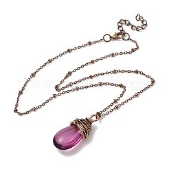 Комплекты из ожерелий и висячих серег из сплава со слезинками&nbsp;FS-WGF6564-01