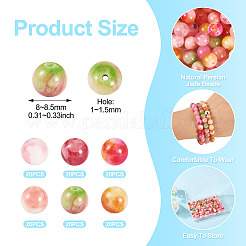 120 шт. 6 стилей бусины из натурального персидского нефрита и желтого нефрита G-TA0002-59