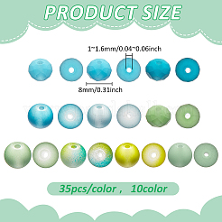 350шт 10 цвета прозрачные стеклянные бусины&nbsp;EGLA-PH0001-87