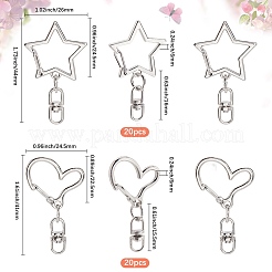 40 pièces 2 styles anneaux de porte à ressort en alliage de zinc&nbsp;FIND-SP0004-04E