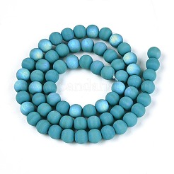 Fili di perline di vetro opaco satinato&nbsp;GLAA-T032-P6mm-MBB13A
