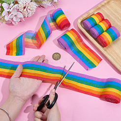 Радужные ленты из гофрированной бумаги для выпускного&nbsp;DIY-WH0622-448