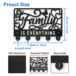 Настенные вешалки из дерева и железа HJEW-WH0055-227