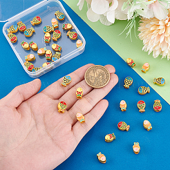 40 шт. 4 стиля эмалевых бусин из цинкового сплава&nbsp;ENAM-PH0003-25