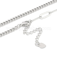 Изготовление ожерелья из латунной кубинской цепочки и цепочки со скрепками NJEW-U008-08P