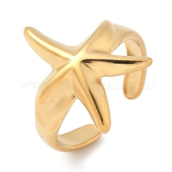 Offene Manschettenringe aus 304 Edelstahl mit Ozeanmotiven für Damen&nbsp;RJEW-K293-02B-G
