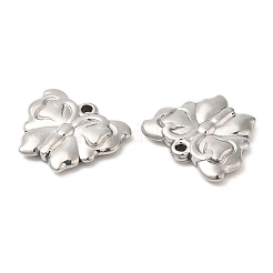 変色しない304ステンレススチールペンダント  バタフライチャーム  ステンレス鋼色  16x20x3mm  穴：1.5mm&nbsp;STAS-D084-13P