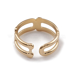 Ионное покрытие (ip) 304 нержавеющая сталь полые овальные обертки открытые манжеты кольца для женщин RJEW-G285-51G