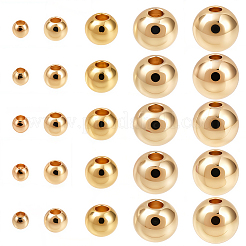 250 шт. 5 стиля латунные распорные бусины для стоек KK-PA0001-02G