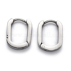 変色しにくい304ステンレススチール製フープピアス  オーバル  ステンレス鋼色  14x11x3mm  ピン：1mm&nbsp;STAS-H156-11B-P