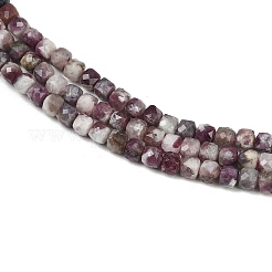 Нити бусин из натурального турмалина цвета сливы G-RM2025-D49-4x4mm