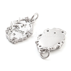 Подвески из латуни и прозрачного циркония с покрытием стойки&nbsp;KK-S371-03P