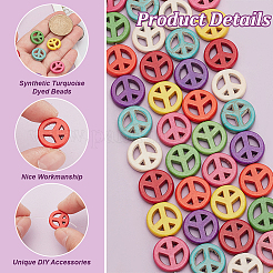 4 нити синтетических бирюзовых бусин G-BC0001-54B-03