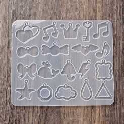 動物のイヤリングペンダント DIY シリコン型  レジン型  UVレジン用  エポキシ樹脂工芸品作り  透明  110x129x4mm  内径：10~7x15~34mm  穴：1.8mm&nbsp;DIY-Q033-04D