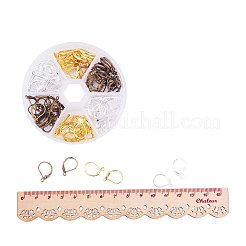 15 мм латунные фиксаторы серьги 3 смешанных цвета в одной коробке для изготовления ювелирных изделий KK-PH0015-03M