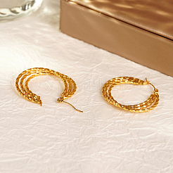 Элегантные геометрические серьги-кольца из нержавеющей стали 304 для повседневной носки HT4315