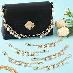 4 шт. 4 стиля сплава страз с акриловыми бусинами-жемчужинами подвеска на тросик цепочка для сумки декоративные цепочки&nbsp;HJEW-FS00060-02