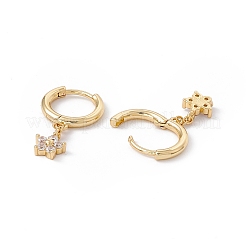 Прозрачные серьги-кольца с кубическим цирконом&nbsp;EJEW-B014-03G