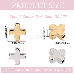 60шт 2 цвета латунные бусины&nbsp;KK-CN0002-95