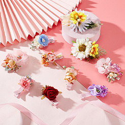 10 stücke 10 arten simulation blume tuch alligator haar clips&nbsp;PHAR-GA0001-01
