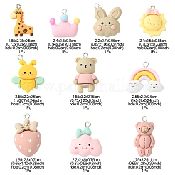 10шт 10 стиля непрозрачные подвески из смолы RESI-FS0001-31