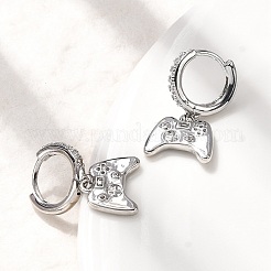 Латунные микро проложить серьги обруча кубического циркония EJEW-P322-14P