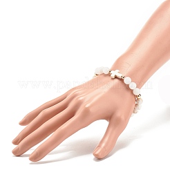 Stretch-Armband aus natürlicher weißer Jade&nbsp;BJEW-JB08295-02