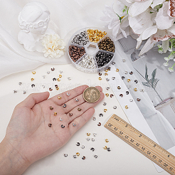 900 шт. 6-х цветные железные крышки для бусин&nbsp;IFIN-PA0001-07B