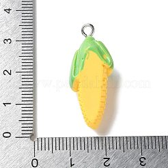 樹脂製鉄製ペンダント  人工野菜のテーマ  トウモロコシ  30.5x13x11.5mm  穴：2mm&nbsp;LS-RESI-D280-18