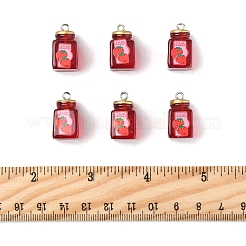 15 шт. подвески из смолы в виде клубничного джема RESI-FS0002-15