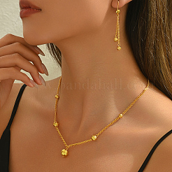 Комплект из ожерелья и серег из круглых бусин из сплава для женской вечеринки RA8718