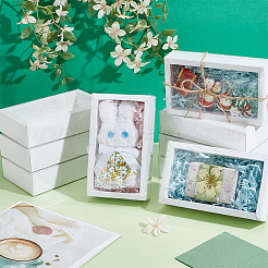 Складные креативные ящики из крафт-бумаги с прозрачным покрытием из ПВХ CON-WH0113-09D