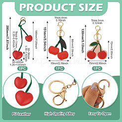3 шт. 3 стиля брелоков из искусственной кожи&nbsp;KEYC-TA0001-43