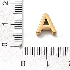 イオンプレーティング（IP）304ステンレススチールチャーム  レターチャーム  18KGP本金メッキ  文字a  9.5x9x3mm  穴：1.6mm&nbsp;STAS-R138-07G-A