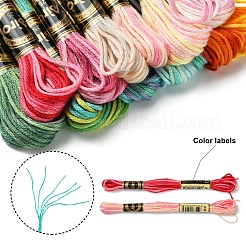 6層ポリエステル刺繍フロス  クロスステッチの糸  春のカラーシリーズ  ミックスカラー  0.5~1mm  約8.75ヤード（8m）/バンドル  12束/セット&nbsp;OCOR-FZ0001-01I