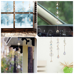 3 шт. 3 стиля гальванизированного стекла подвесные солнечные ловцы HJEW-CA0001-63