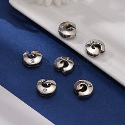 ブレスレット時計バンド作り用の文字スライドチャーム  プラチナメッキ合金クリスタルラインストーンスライドチャーム  カドミウムフリー＆ニッケルフリー＆鉛フリー  文字.g  11~13x9~11.5x4~5mm  穴：7.5~8x1mm&nbsp;X-ALRI-O012-G-NR
